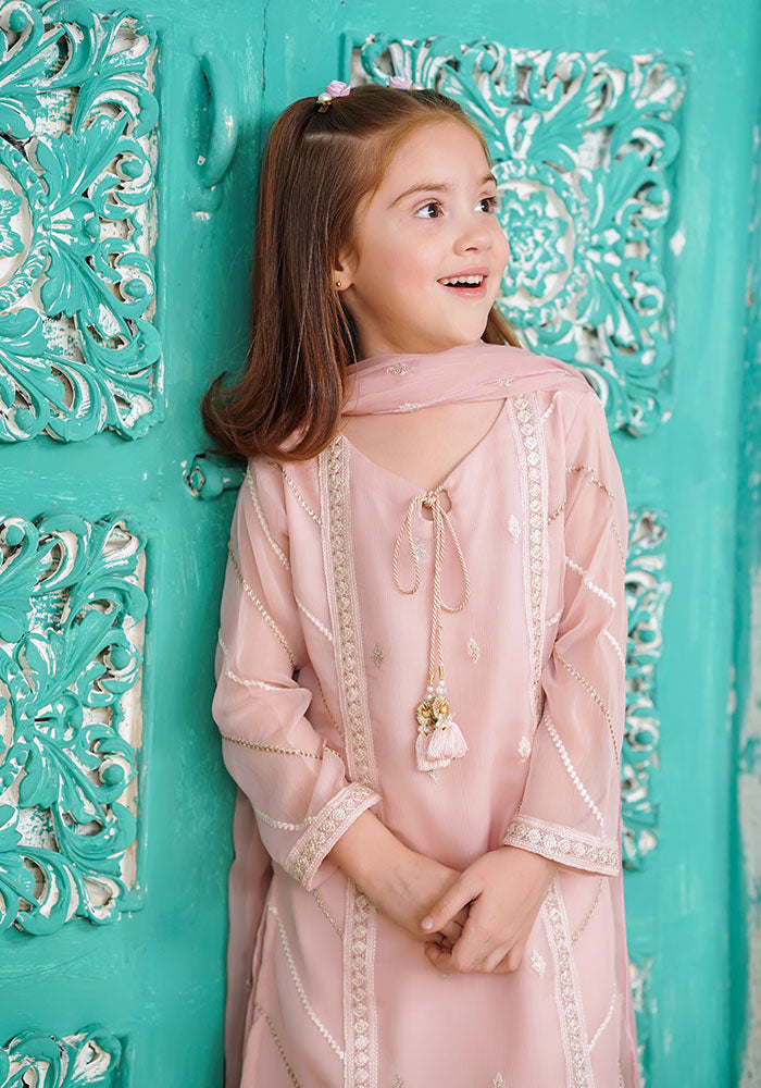 Chiffon Embroidered 3 Pc Suit - Wear Ochre
