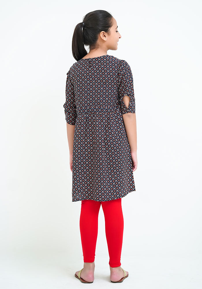 Printed Linen Top - Wear Ochre