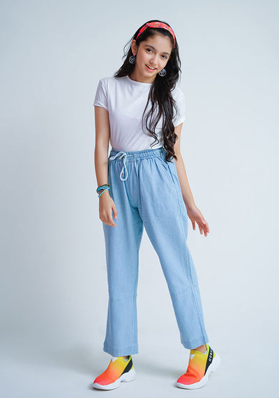 Chambray Cotton Pants