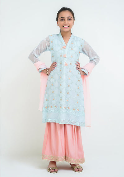 Chiffon Embroidered 3 Pc Suit
