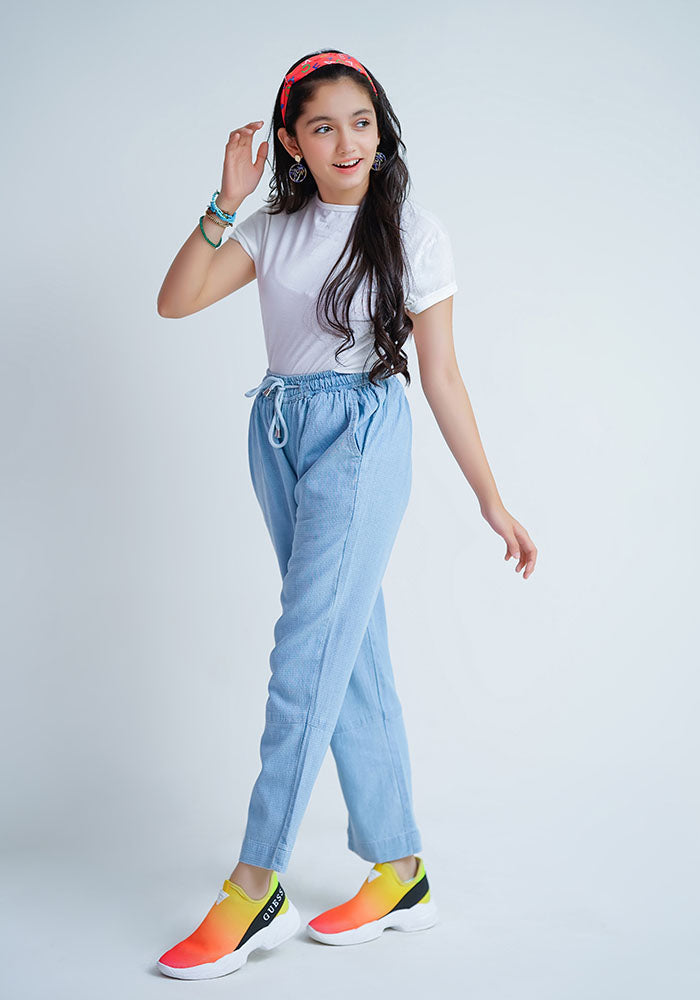 Chambray Cotton Pants - Wear Ochre