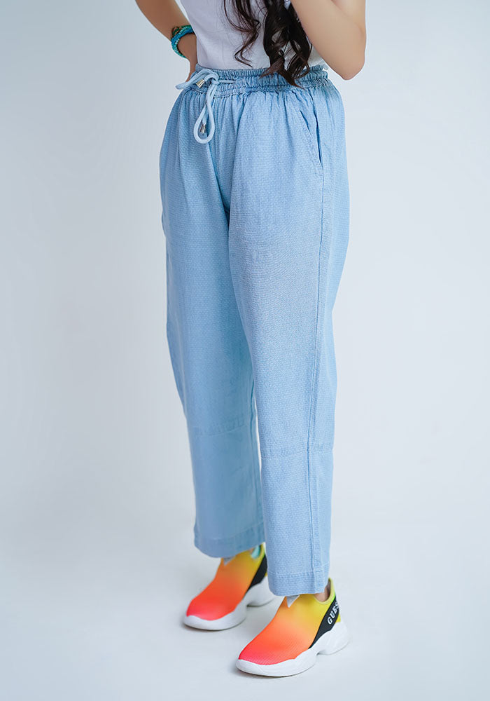 Chambray Cotton Pants - Wear Ochre