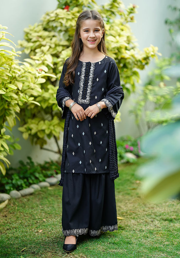 Cotton Embroidered 3 Pc Suit - Wear Ochre