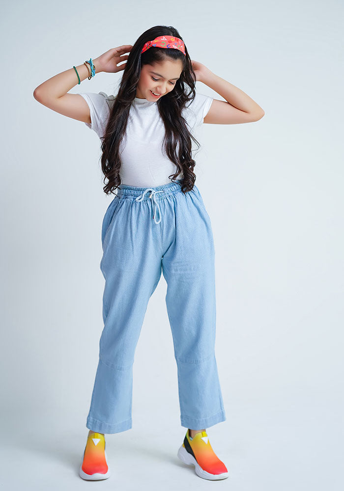 Chambray Cotton Pants - Wear Ochre