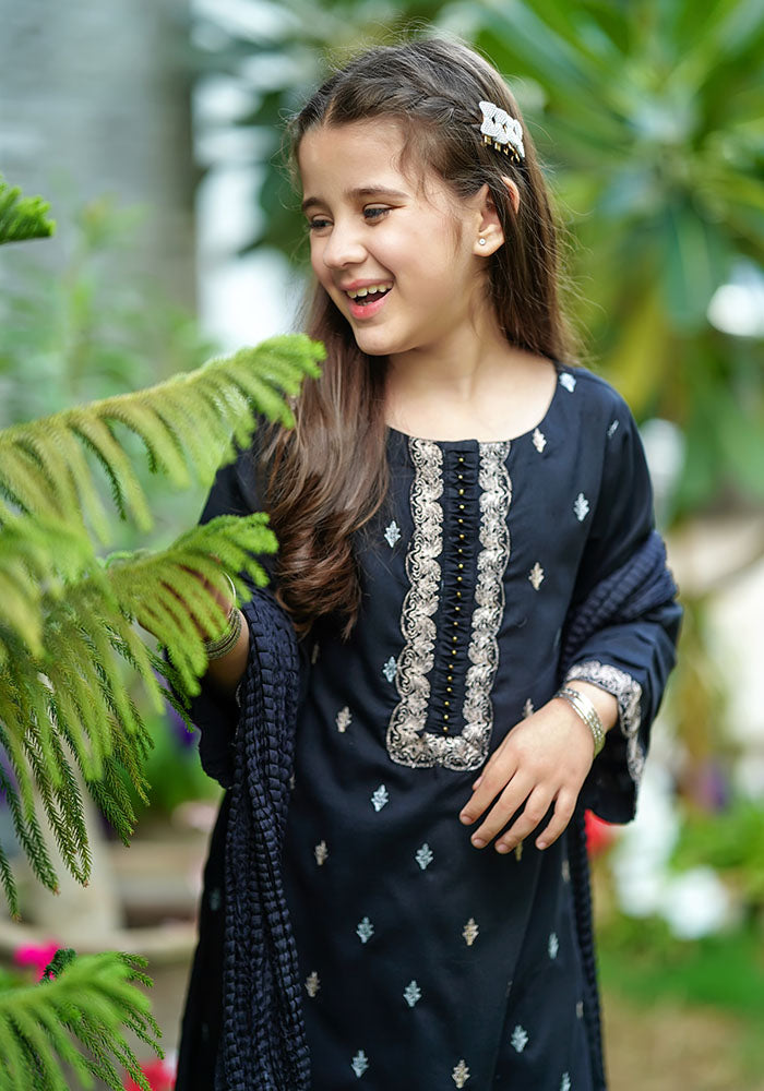 Cotton Embroidered 3 Pc Suit - Wear Ochre