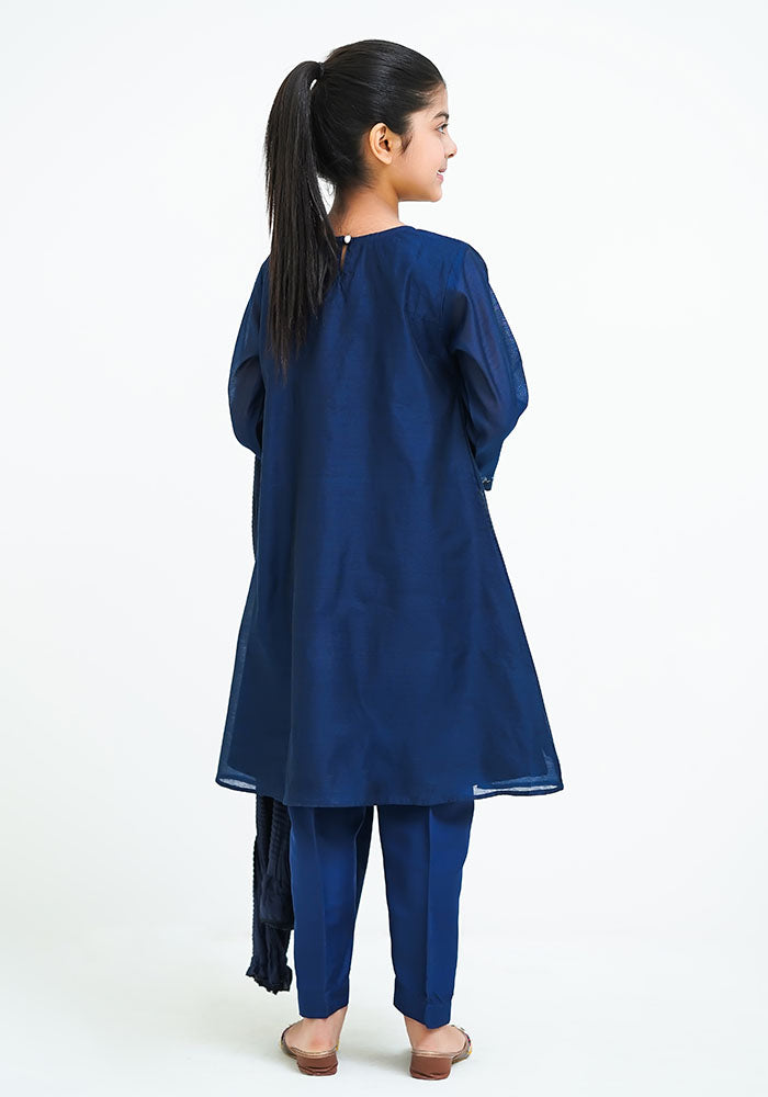 Paper Cotton Hand Work 3 Pc Suit - Wear Ochre
