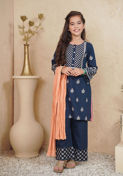 Cotton Embroidered 3 Pc Suit