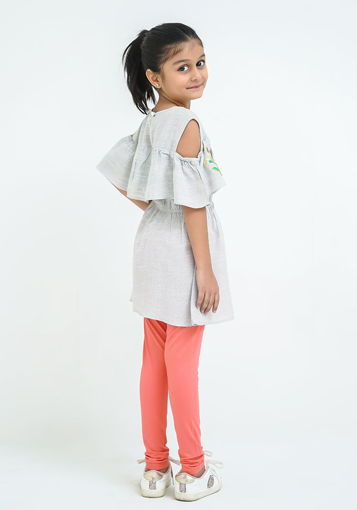 Chambray Embroidered Top - Wear Ochre