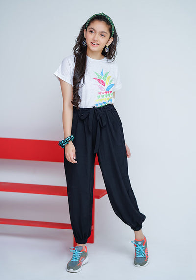 Cotton Crepe Jogger Pants