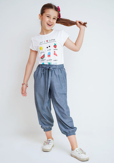 Chambray Cotton Pants