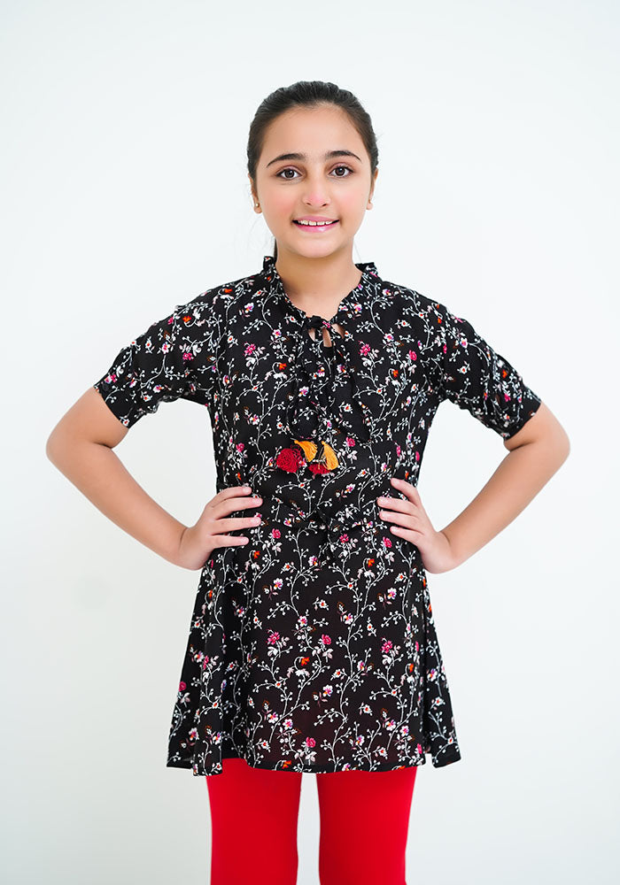 Printed Linen Top - Wear Ochre