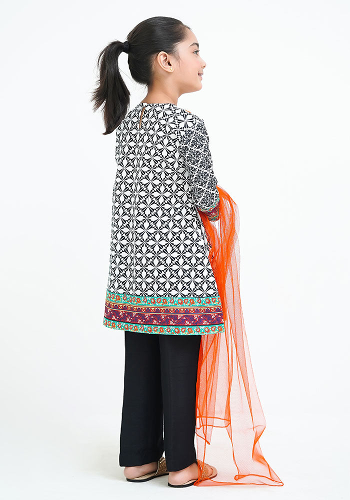 Lawn Digital Printed 3 Pc Suit - Wear Ochre