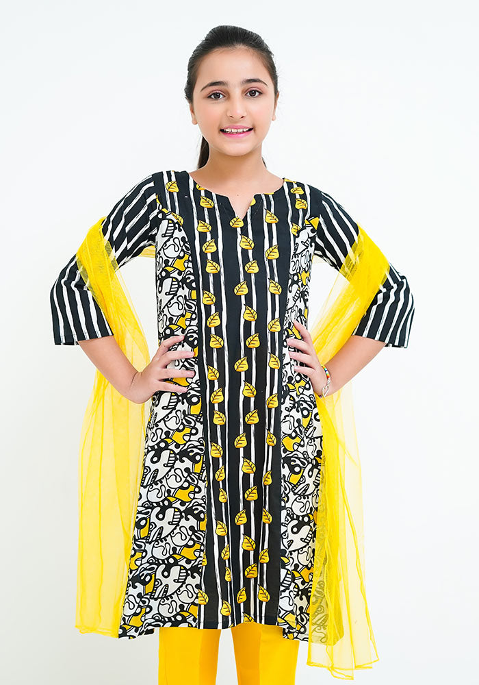 Lawn Digital Printed 3 Pc Suit - Wear Ochre