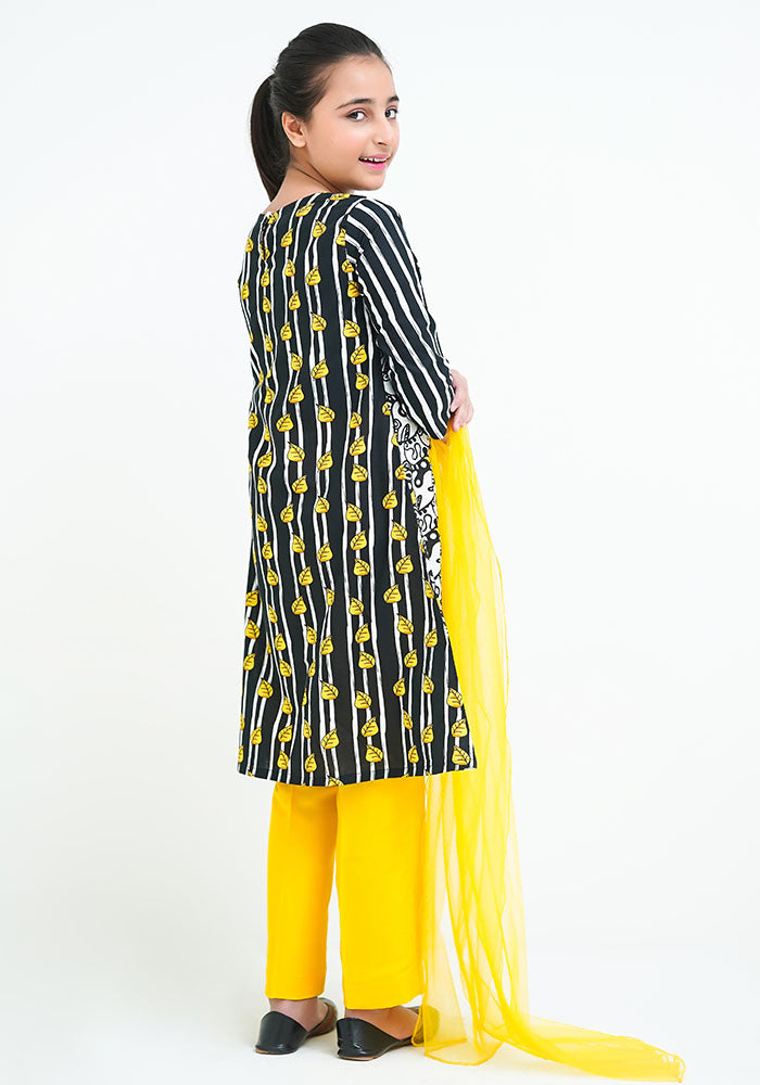 Lawn Digital Printed 3 Pc Suit - Wear Ochre