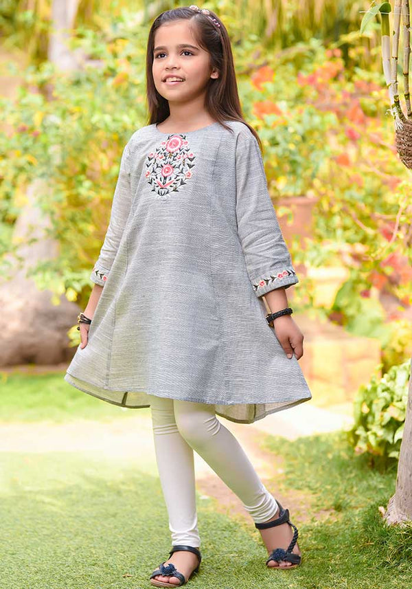 Chambray Embroidered Top - Wear Ochre