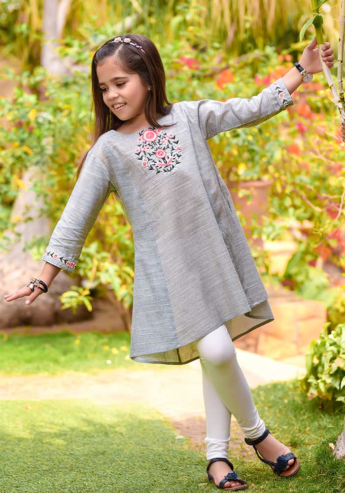 Chambray Embroidered Top - Wear Ochre