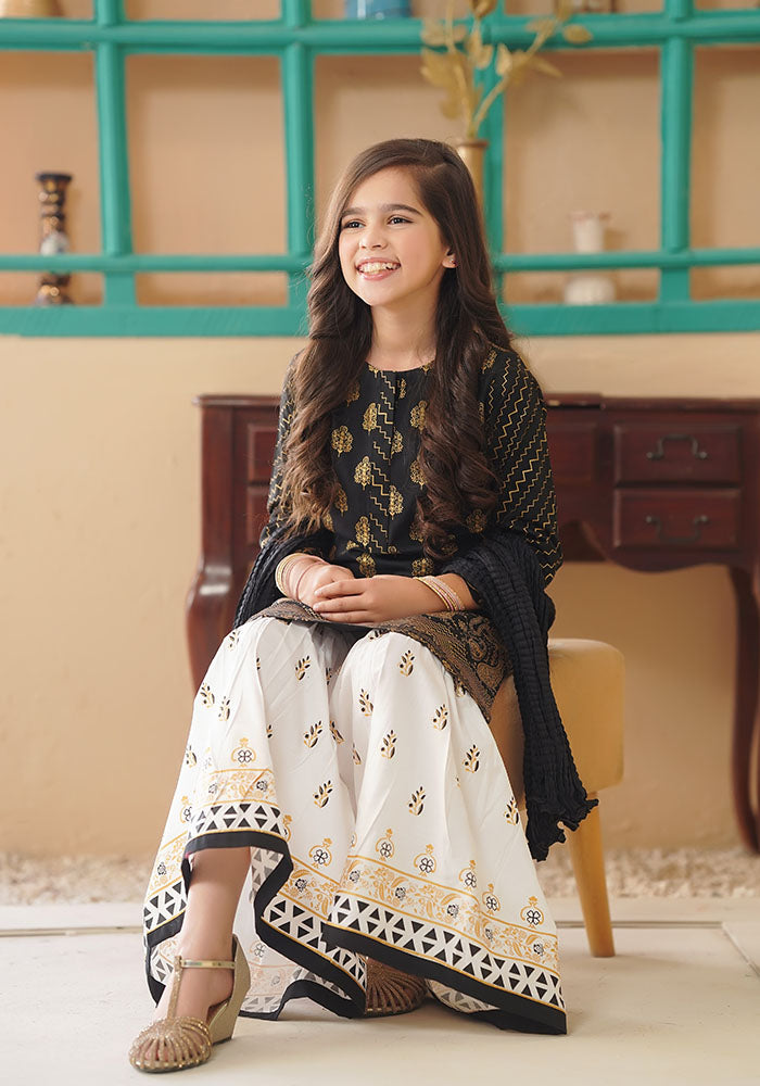 Cotton Printed 3 Pc Suit - Wear Ochre