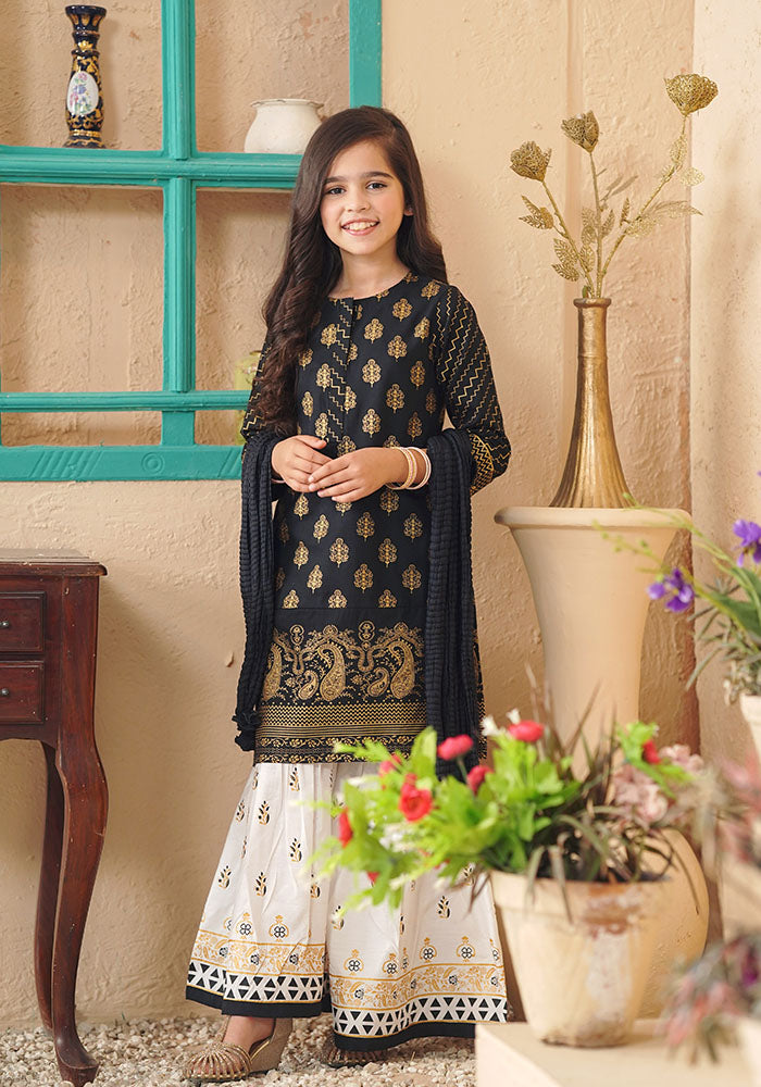 Cotton Printed 3 Pc Suit - Wear Ochre