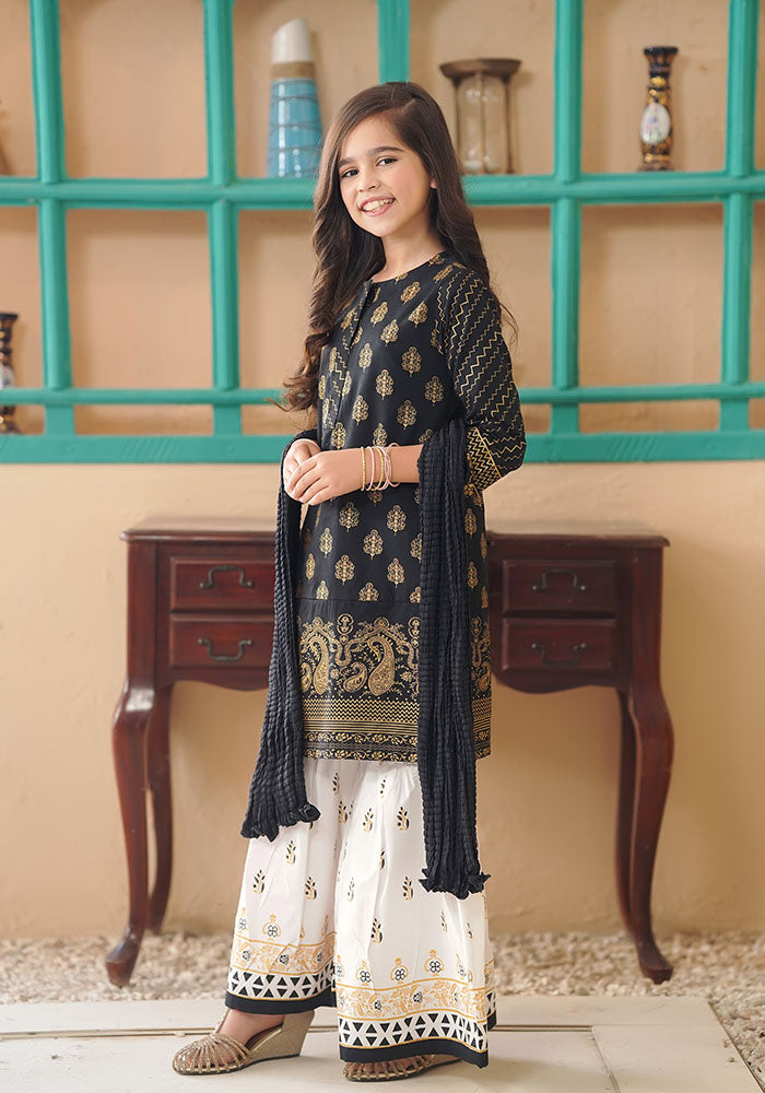 Cotton Printed 3 Pc Suit - Wear Ochre