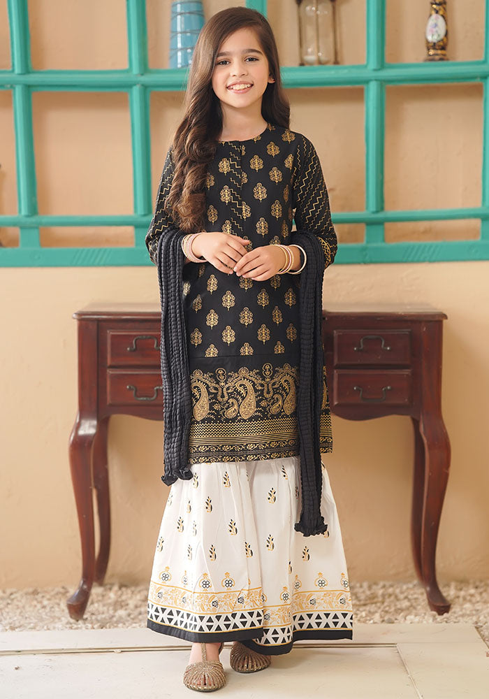Cotton Printed 3 Pc Suit - Wear Ochre