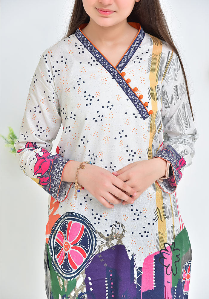 Lawn Digital Printed 3 Pc Suit - Wear Ochre