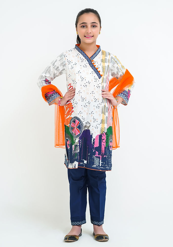 Lawn Digital Printed 3 Pc Suit - Wear Ochre
