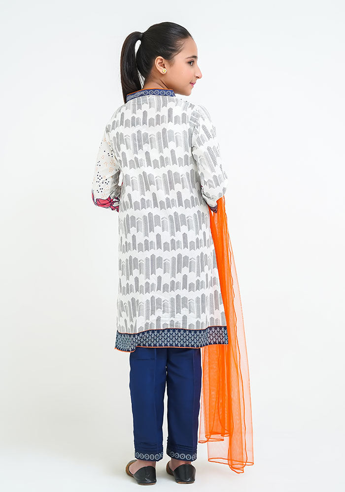 Lawn Digital Printed 3 Pc Suit - Wear Ochre