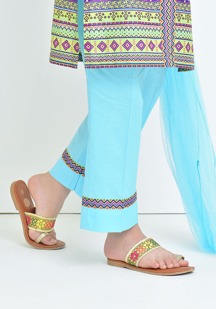 Lawn Digital Printed 3 Pc Suit - Wear Ochre