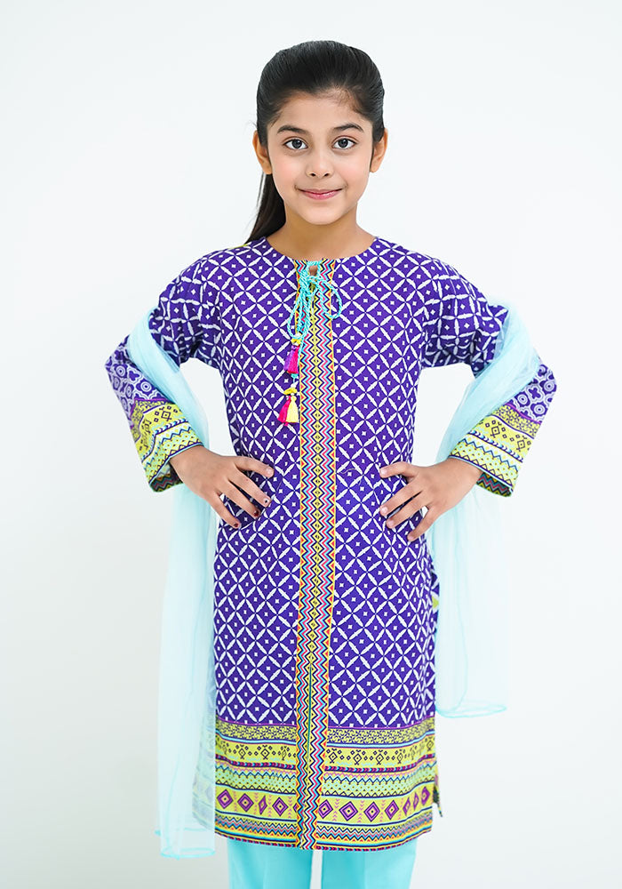 Lawn Digital Printed 3 Pc Suit - Wear Ochre