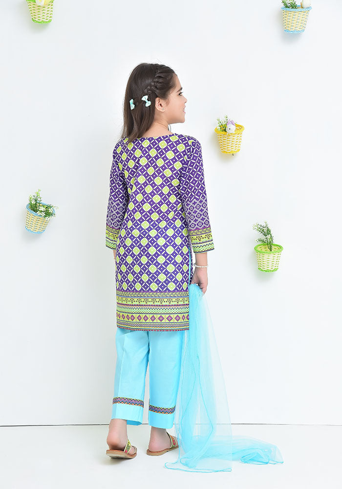 Lawn Digital Printed 3 Pc Suit - Wear Ochre