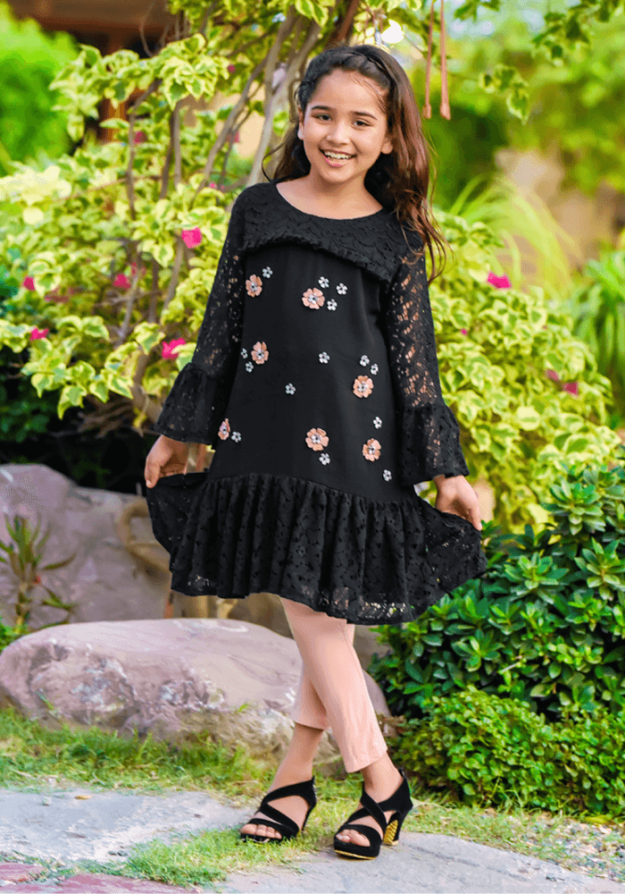Net Embroidered Top - Wear Ochre