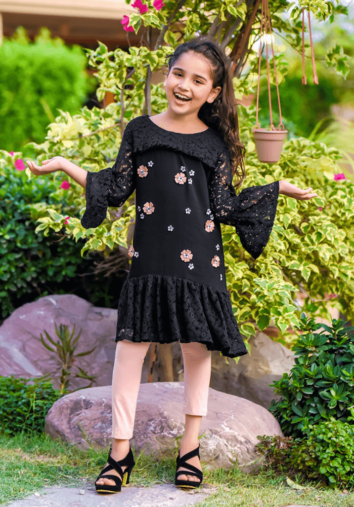 Net Embroidered Top - Wear Ochre