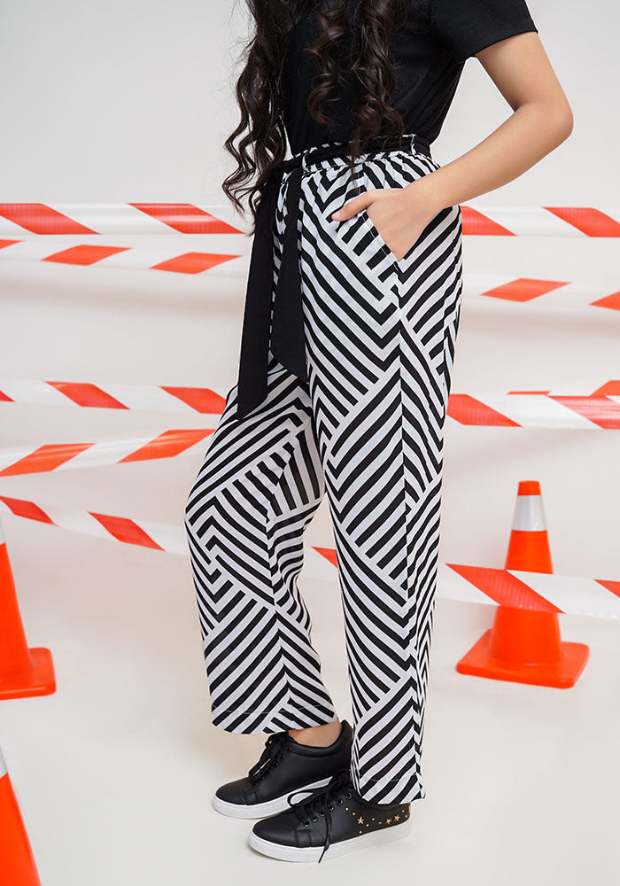 Printed Georgette Pants - Wear Ochre