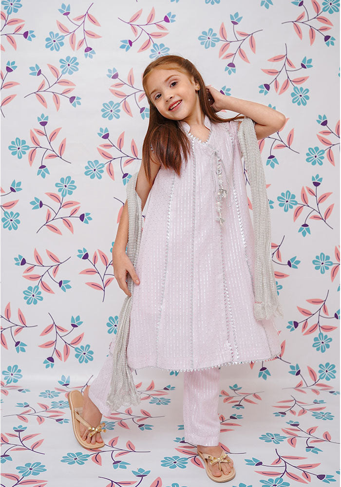 Zari Cotton 3 Pc Suit - Wear Ochre