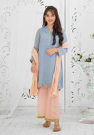 Zari Missouri Embroidered 3 Pc Suit