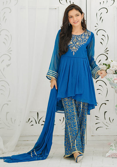 Chiffon Hand Adda Work 3 Pc Suit