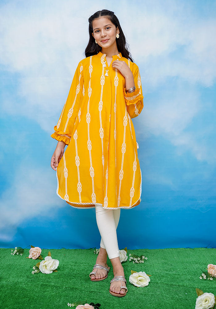 Cotton Printed Kurta - Wear Ochre