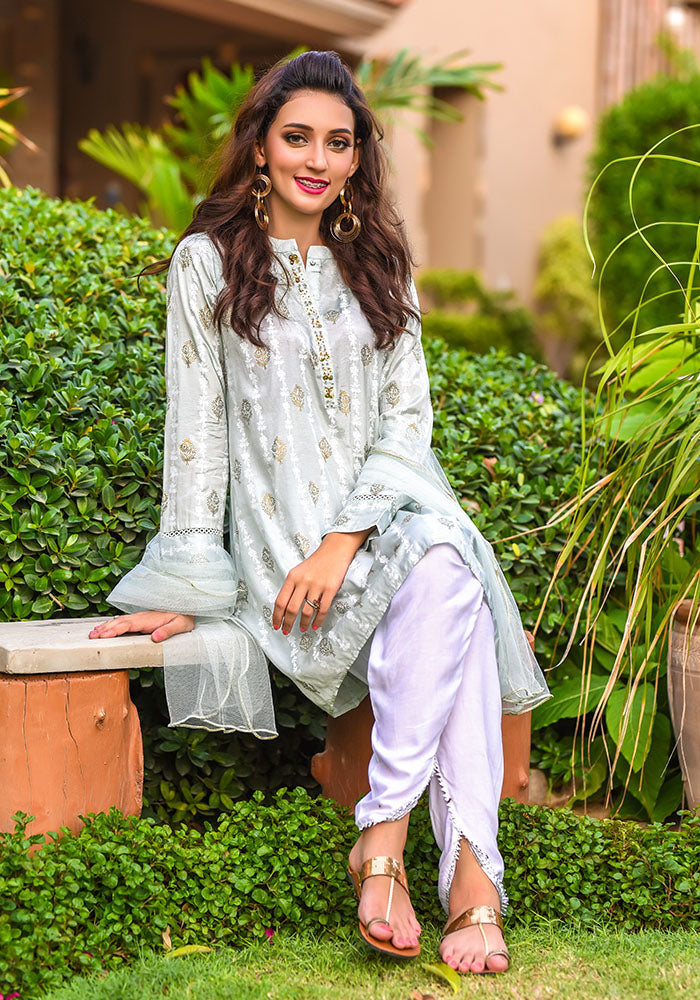 Cotton Silk 3 Pc Suit - Wear Ochre