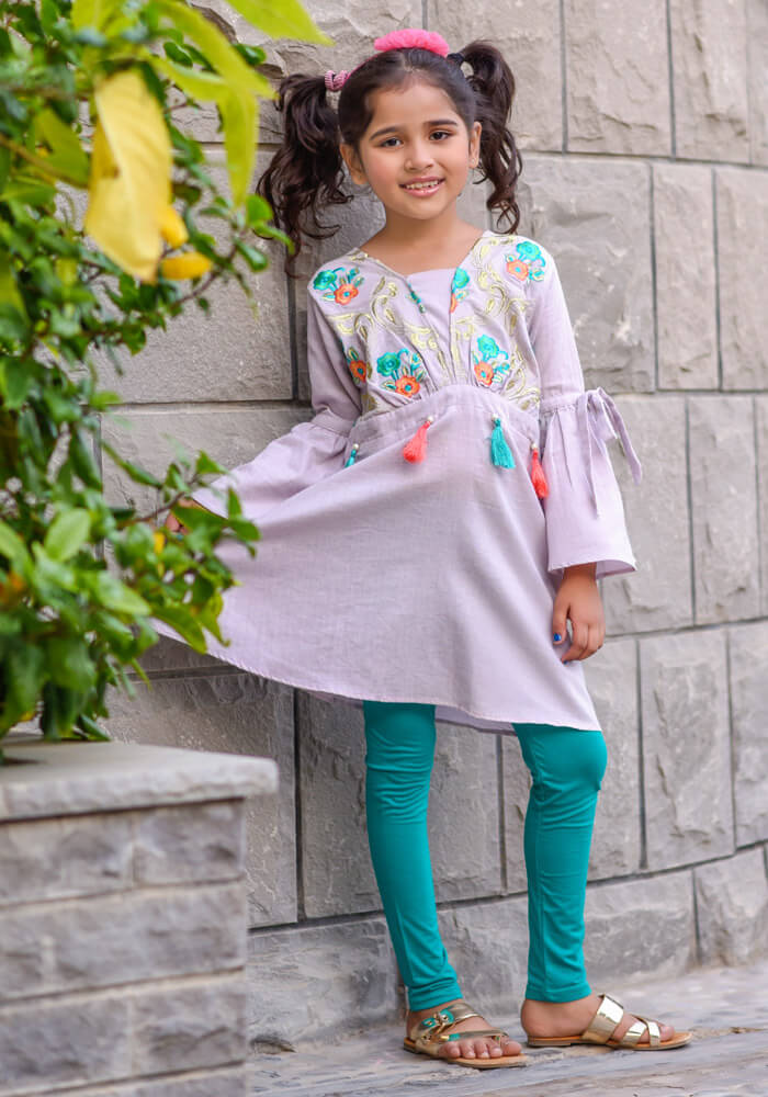 Chambray Embroidered Top - Wear Ochre