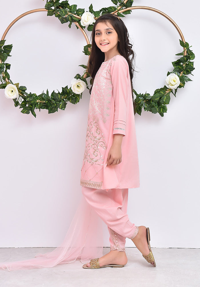Cotton Embroidered 3 Pc Suit - Wear Ochre