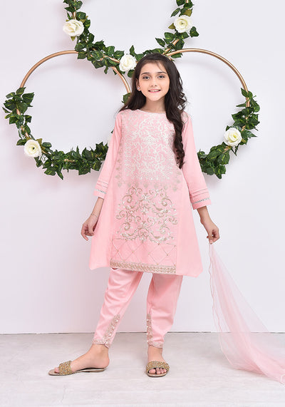 Cotton Embroidered 3 Pc Suit