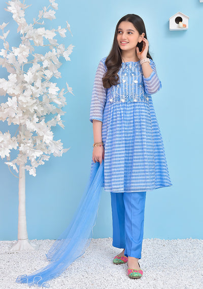 Jacquard Embroidered 3 Pc Suit