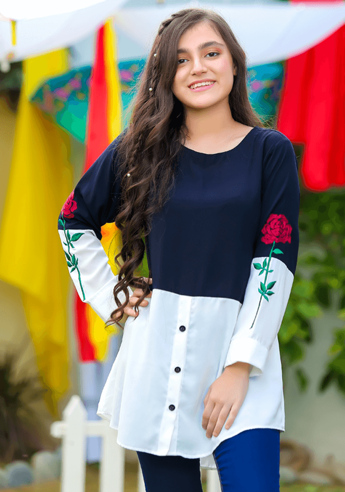 Georgette Embroidered Top - Wear Ochre