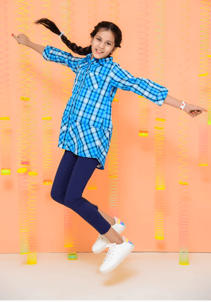 Cotton Chequered Top - Wear Ochre