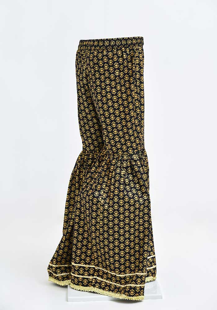 Cotton Printed Gharara - Wear Ochre