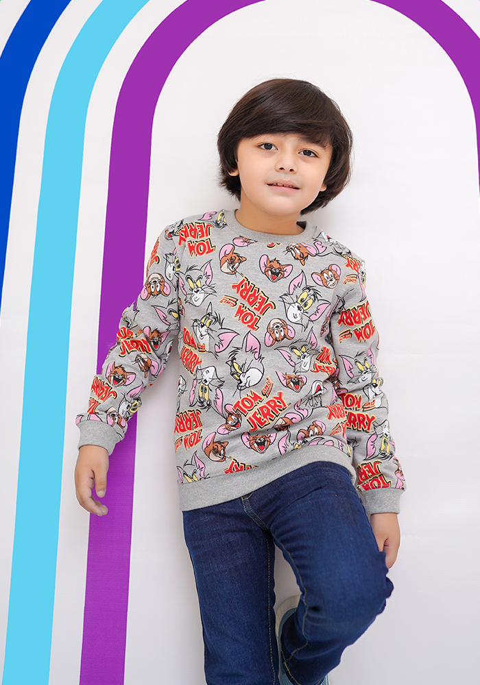 Fleece Printed Sweatshirt - Wear Ochre