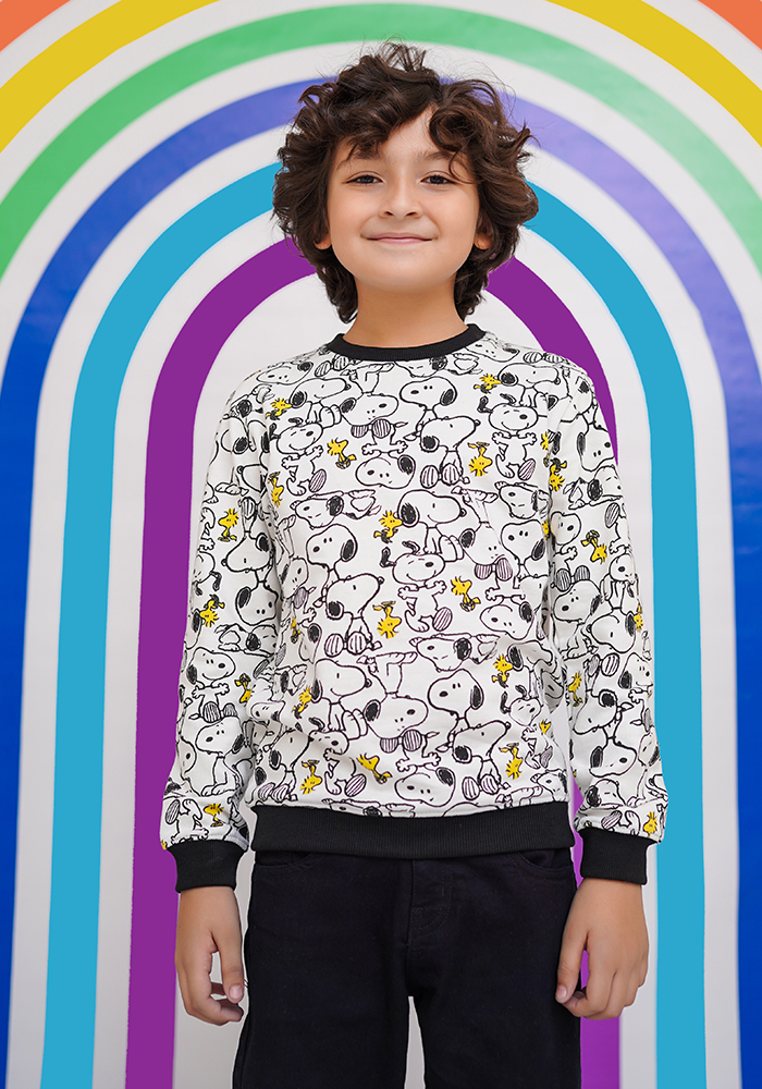 Fleece Printed Sweatshirt - Wear Ochre