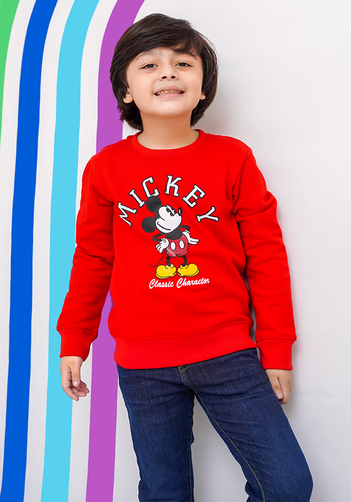 Fleece Printed Sweatshirt - Wear Ochre