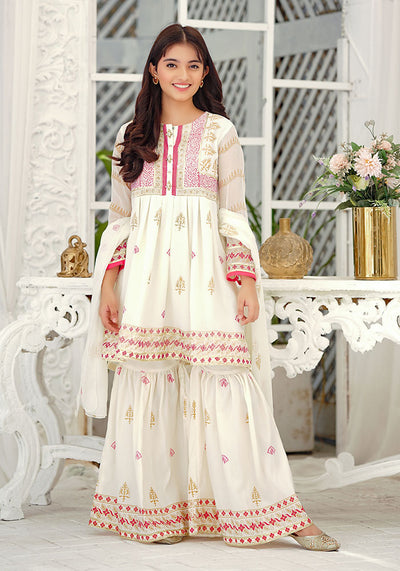 Chiffon Block Printed 3 Pc Suit