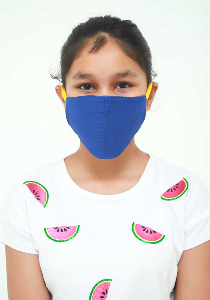 Royal Blue Texture Cotton Mask - Wear Ochre